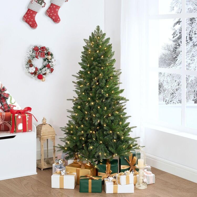 Traditional Artificial Fir Christmas Tree with Lights by Naomi Home Green