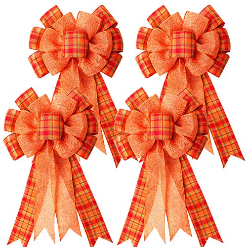 4Pcs Large Fall Thanksgiving Wreath Gift Bow (4 Count)