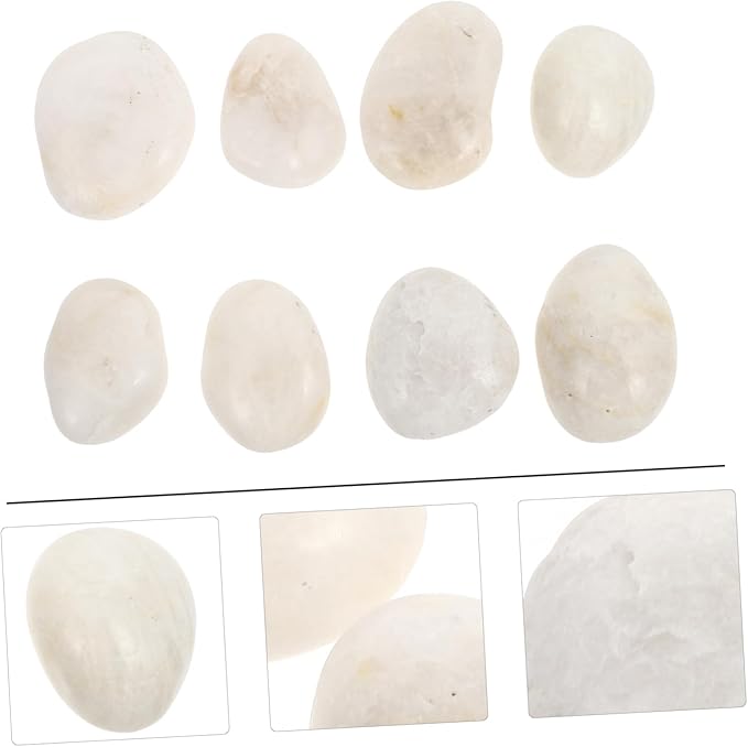 Kisangel 8pcs Hand-Painted Stepping Stones for Boys and Girls DIY Rocks Craft Educational Fun