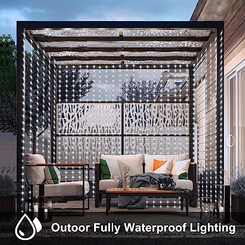 Curtain Lights Battery Operated 6.6×6.6ft with Remote Timer