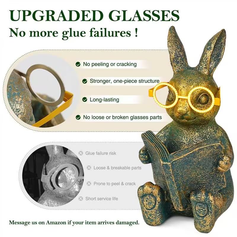 Reading Rabbit Garden Decor with Solar