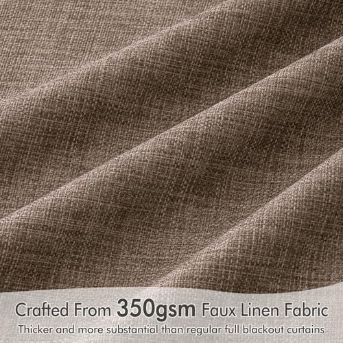 100% Blackout Back Tab Pleat Linen Curtains 50" Wx90 L (2 Count)