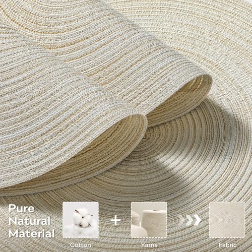 Round Placemats Heat and Slip Resistant Cotton Table Mats (6 Count)