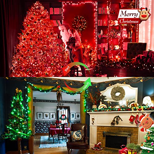 100 LED Red & Green Christmas Lights Plug in (33 Foot)