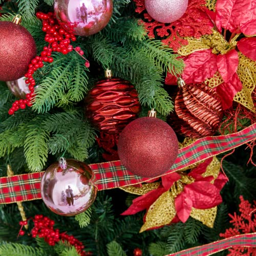 24ct Christmas Ball Ornaments Shatterproof Xmas Tree Hanging Balls Decorations Perfect for Holiday Wedding Christmas Decor (34 Count)