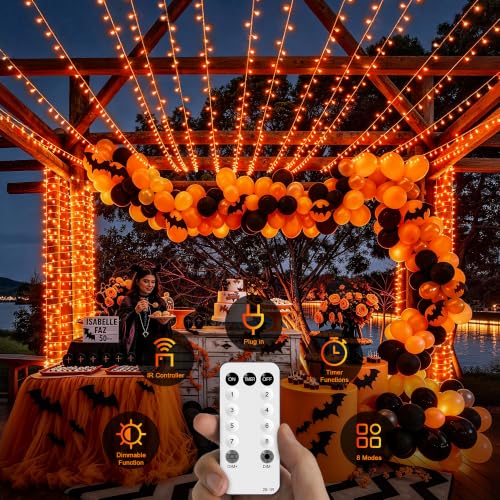 1000 LED Orange Halloween String Lights Outdoor Indoor Plug in (272 Foot)
