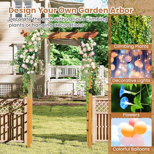 7FT Wooden Garden Arbor Trellis