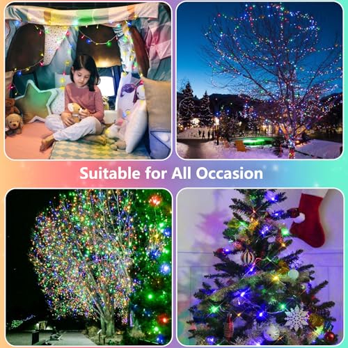 2 Pack 200 LED Battery Operated String Lights