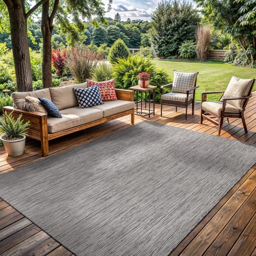 Washable Indoor Outdoor Rug 6x9 Weather Resistant Area Rugs Modern Solid for Porch Deck Balcony Backyard Patio Outside Carpet