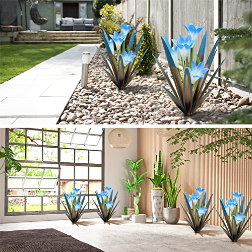 Metal Agave Plant Outdoor Decoration Lily Mexican Yard Art Garden Gift Home Decor Hand Painted Metal Agave Garden Yard Statue