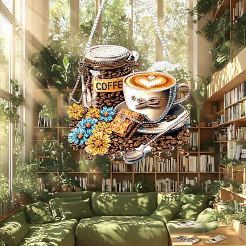 DIY Coffee Beans Diamond Painting Hanging Ornament
