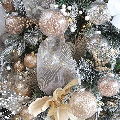16 Pack Clear Christmas Ball Ornaments with Fillers (16 Count)