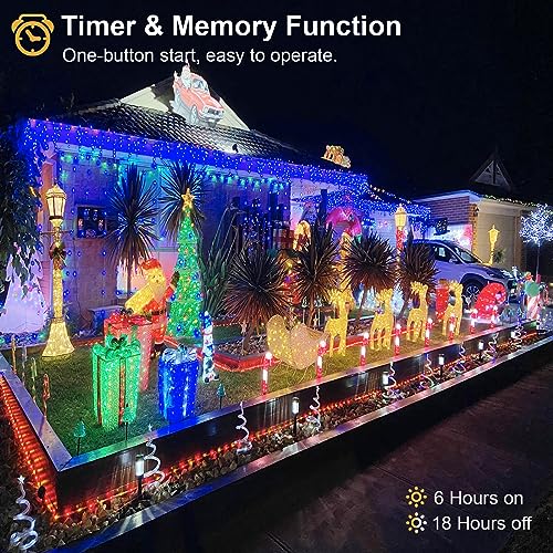 33FT Icicle Lights for Outside 400 LED Blue Christmas Lights Outdoor