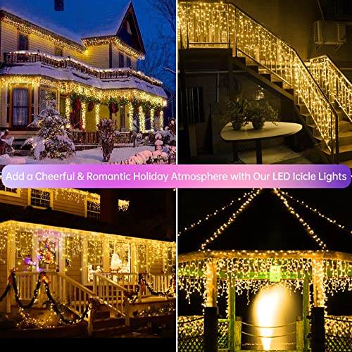 Warm White Christmas Icicle String Lights