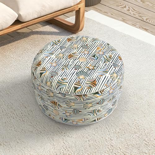 Indoor Outdoor Large Inflatable Ottoman Pouf D31 x H14 Inch