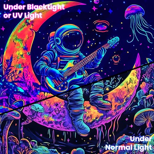 Astronaut Space Blacklight Tapestry 79"x59"