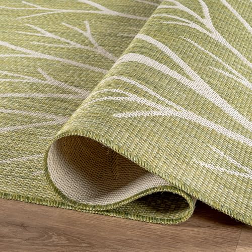 Washable Indoor Outdoor Rug 6x9 Modern Area Rugs Branch Pattern Non Shedding Waterproof Easy Clean Patio Deck Porch Living Room Bedroom Garden RV (54 Sq Ft)