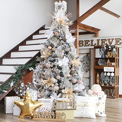 16 Pack Clear Christmas Ball Ornaments with Fillers (16 Count)