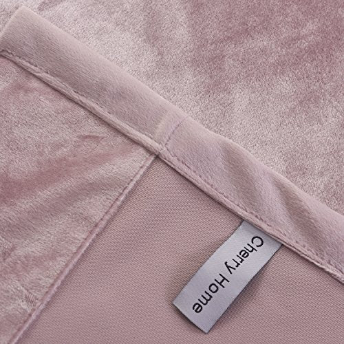 Super Soft Luxury Velvet Curtains Set of 2 Pink Flannel Blackout Drapes Grommet Draperies for Living Room Eyelet 52Wx63L inch
