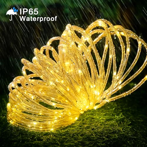 100 LED 33ft Solar Rope Lights Outdoor Waterproof (33 Foot)
