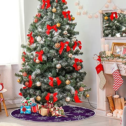 Christmas Snowflake Purple Tree Skirt