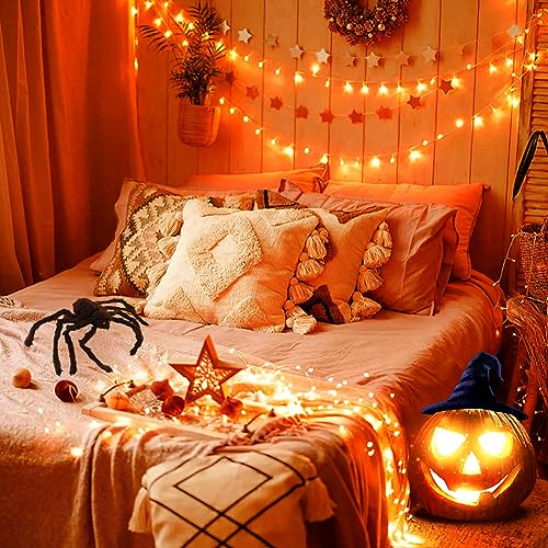 Connectable 100 LED Orange Halloween Lights Indoor with 8 Modes (33 Foot)