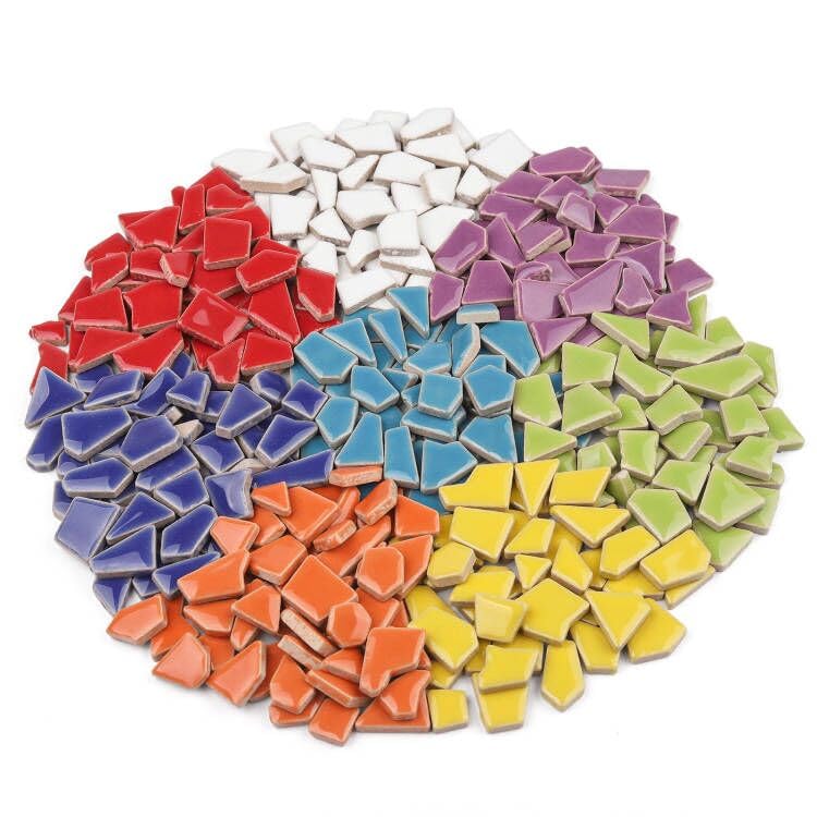 1LB Irregular Shape Ceramic Mosaic Tiles for DIY Crafts Bulk