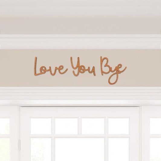 Dripykiaa Love You Bye Wood Sign Home Decor Boho Decor 21.6” Wood Grain Wall Decor Express Love and Warm for Your Family Lovers Wall Art Gift Hallway Entryway Door for Home - Brown