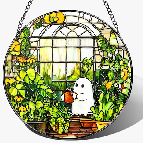 8'' Halloween Ghost Greenhouse Sun Catcher Ornament