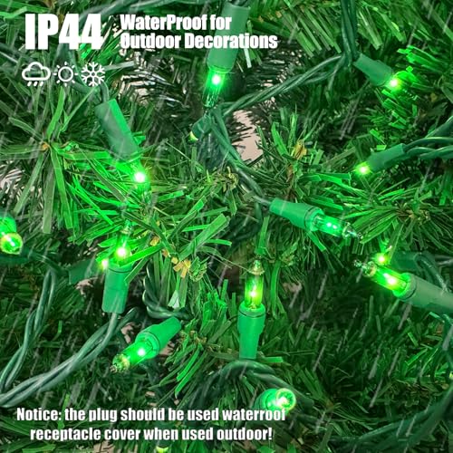 Green String Lights 100 Count Mini St. Patrick's Day Decorations Lights with Green Wire for Outdoor Christmas Decorations Indoor Decor