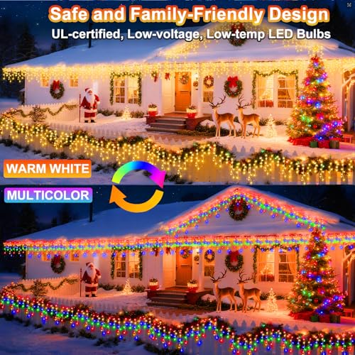 Christmas Lights Outdoor Color Changing Decorations 400 LED 33FT (60 Count)