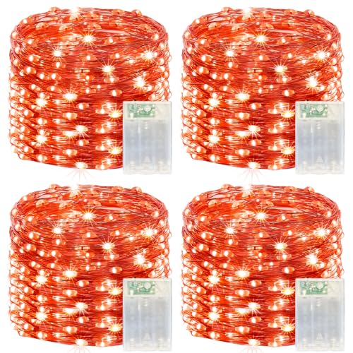 4 Pack Red Fairy Lights Battery Operated