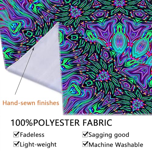 Blacklight Mandala Tapestry for Bedroom