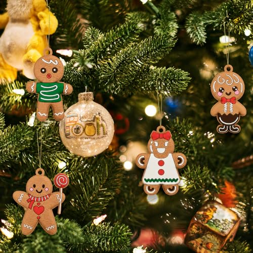 Assorted Christmas Gingerbread Man Ornaments for Christmas Tree Decor (24 Count)