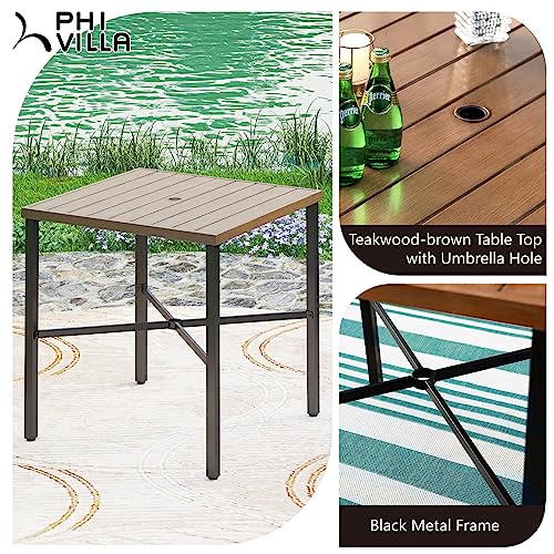 36" x 36" x 36.4"H Square Iron Bar Height Patio Table for 4