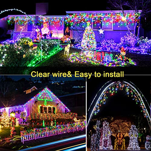 66FT Icicle Lights for Outside 640 LED Multicolor Christmas Lights Outdoor