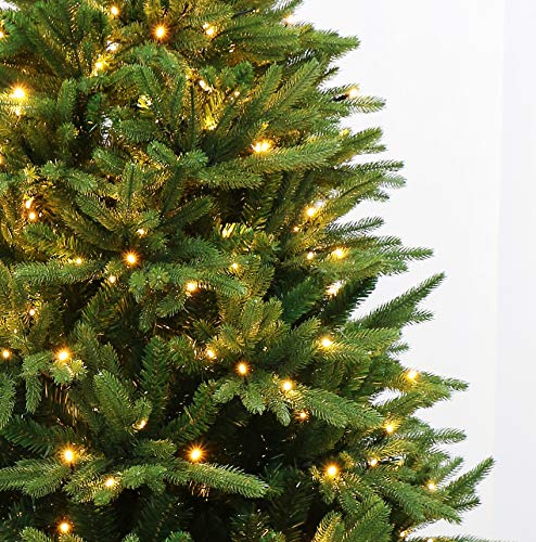 7 Foot Realistic Evergreen Valley Fraser Fir Christmas Tree Prelit with Warm White LED Lights