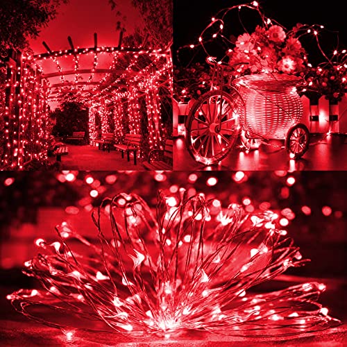 Red Solar String Lights Outdoor