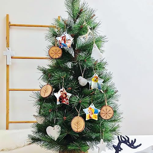 Personalized Christmas Ornaments 2025 Ceramic Custom Picture Text Hanging Ornament Customized Christmas Tree Decorations Keepsake Gift for Family Couples Xmas Tree Home Decor