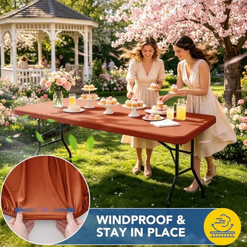 Fitted Tablecloth for 8 Foot Rectangle Tables (6 Count)
