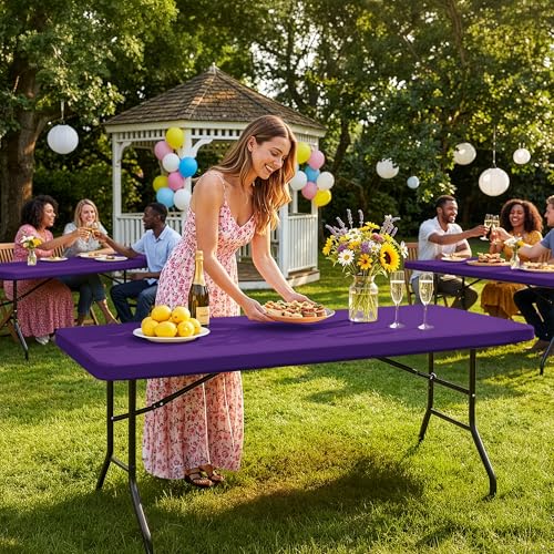 Fitted Tablecloth for 8 Foot Rectangle Tables (6 Count)