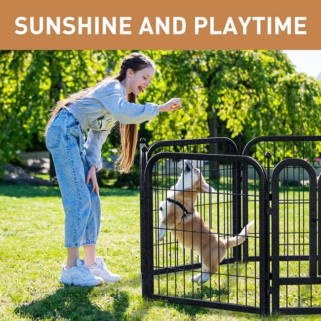 Metal Dog Playpen 32in H 8 Panels Heavy Duty Dog Fence