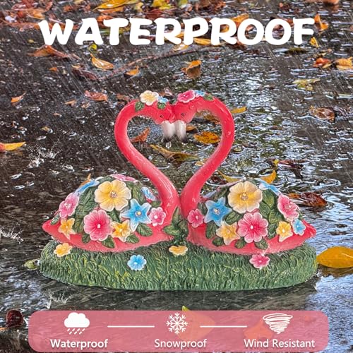 Solar Flamingo Garden Decor Statue