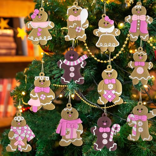 Gingerbread Man Ornaments Christmas Tree Decorations (36 Count)