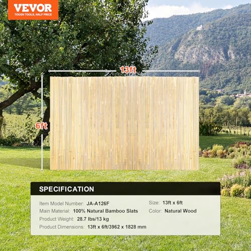 Natural Bamboo Fence Privacy Screen (78 Sq Ft)