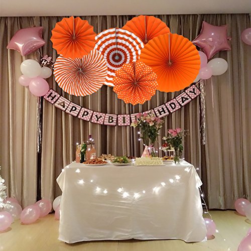 6 Pack Orange Party Decorations (6 Count)