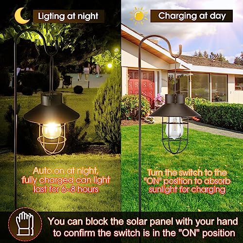 4 Pack 31 in Hanging Solar Light Outdoor with Shepherd Hook (4 Count)
