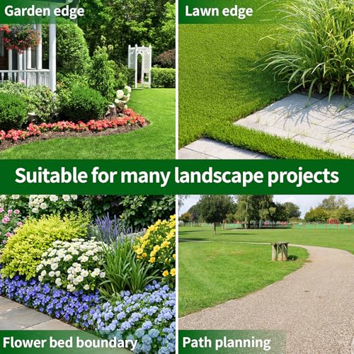 Landscape Edging 1.5in Garden Edging Borders No Dig 33ft (61 Count)