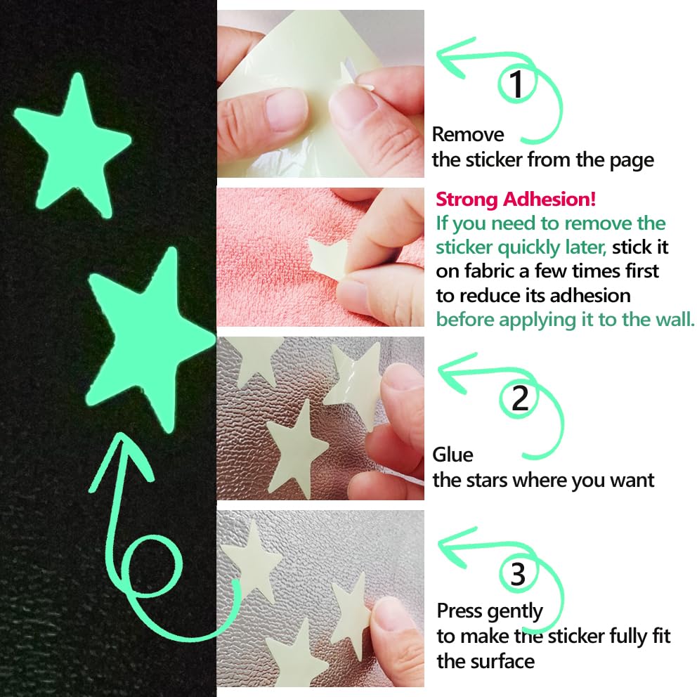 Glow in The Dark Mushroom Stars Stickers