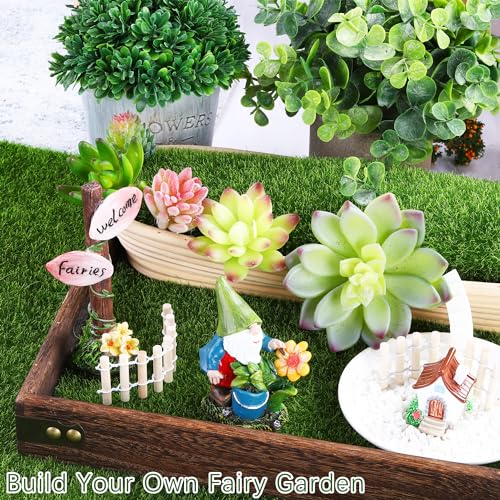 12 Pieces Fake Grass for Crafts Fairy Garden 6 x 6 Inches Artificial Garden Grass for Miniature Ornament Dollhouse DIY Decoration (12 Count)